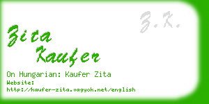 zita kaufer business card